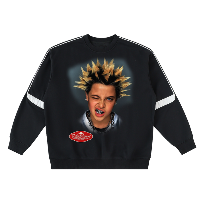 Oversized Crewneck Taped Sweatshirt
