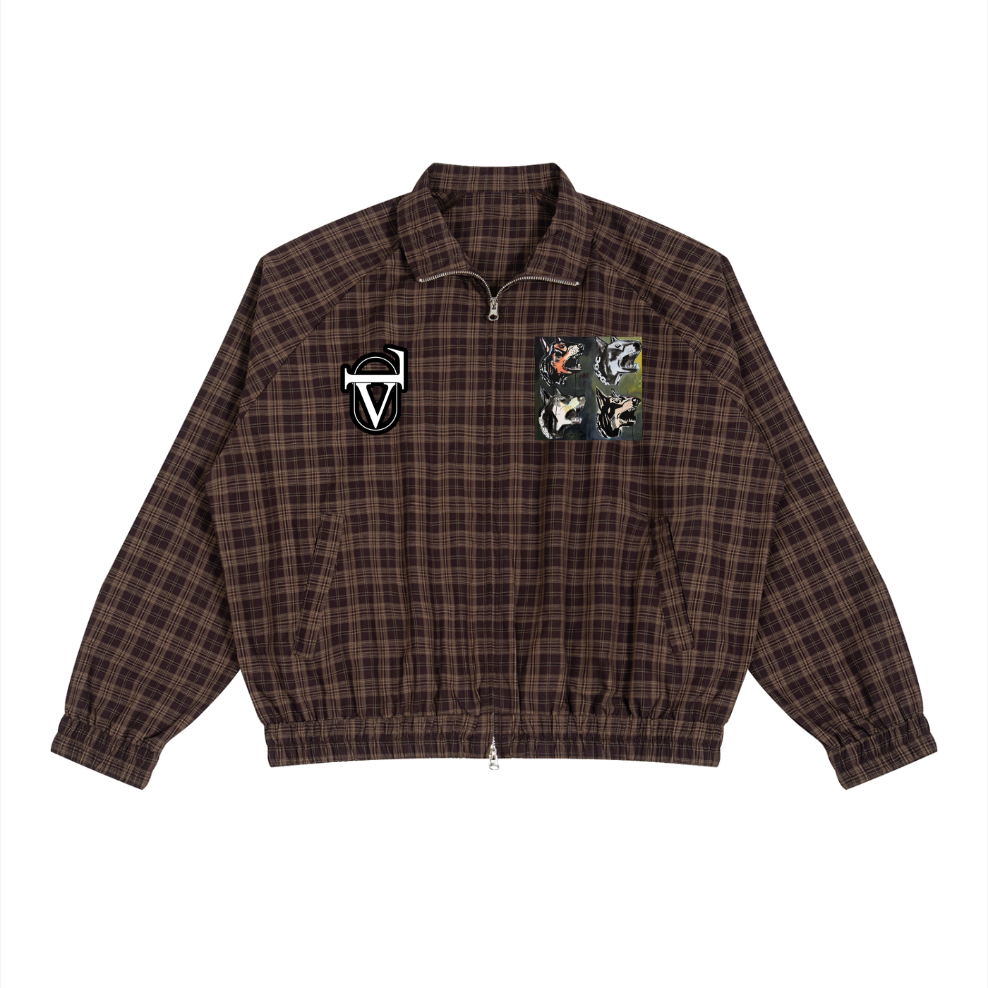Unisex Plaid Full-Zip Track Jacket