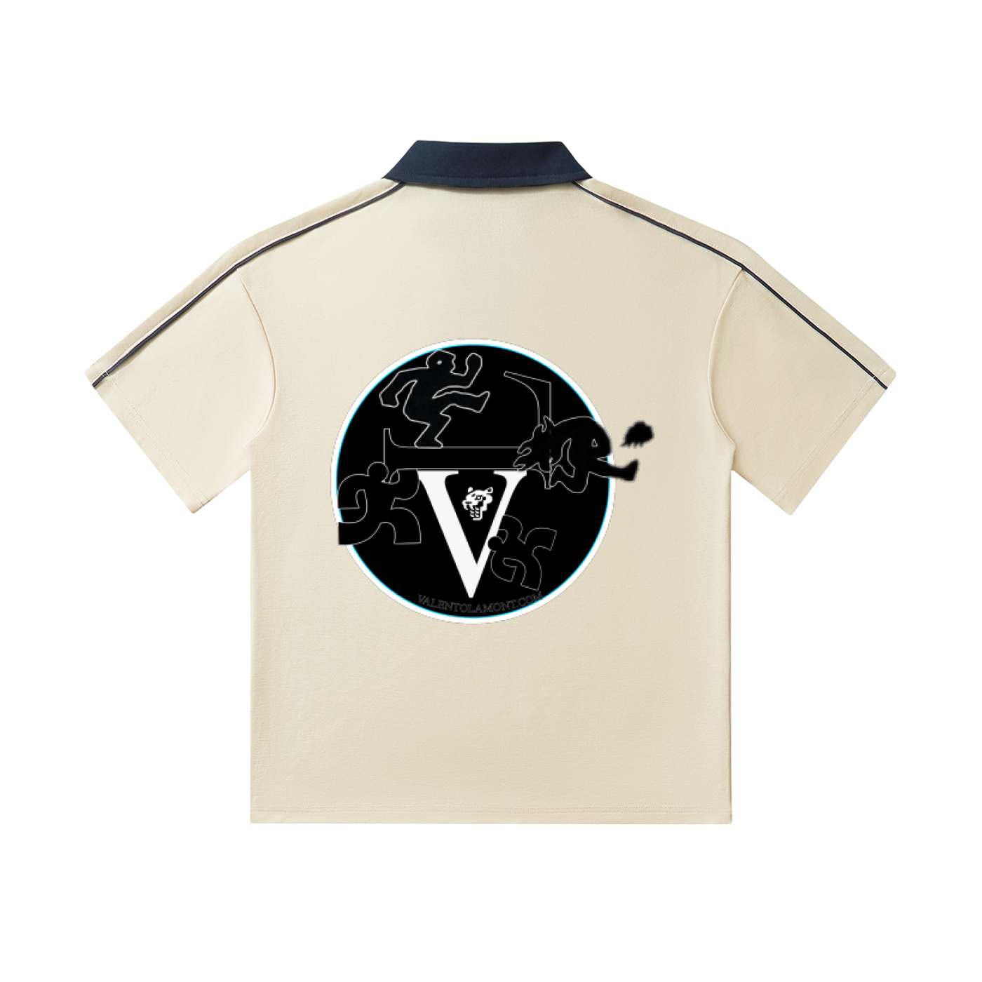 Contrast Collar Short-Sleeve Polo Shirt