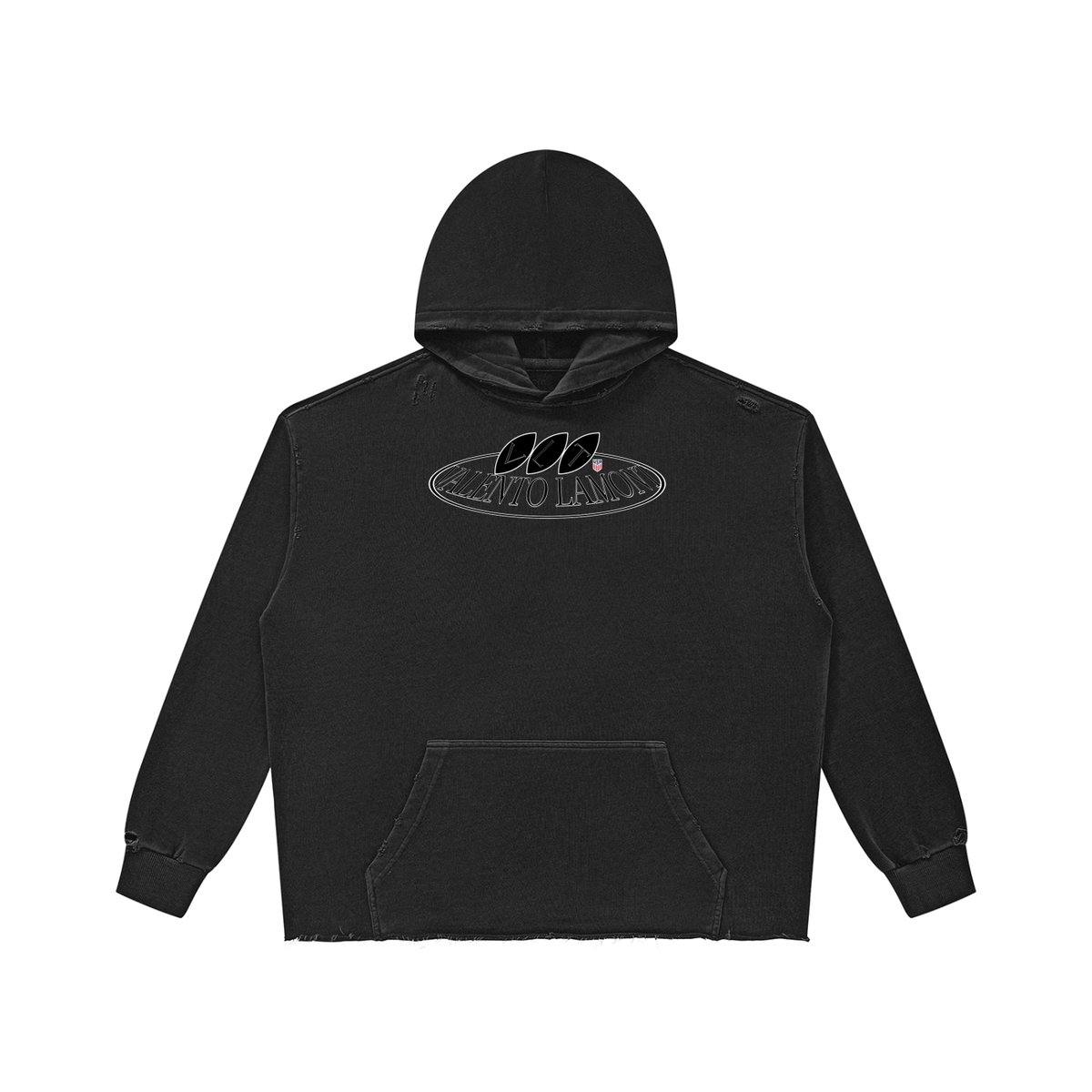 Unisex Vintage Wash Raw Edge Hoodie