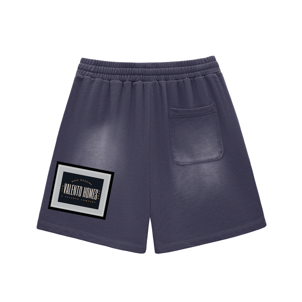 Sun Fade Raw Edge Cotton Shorts