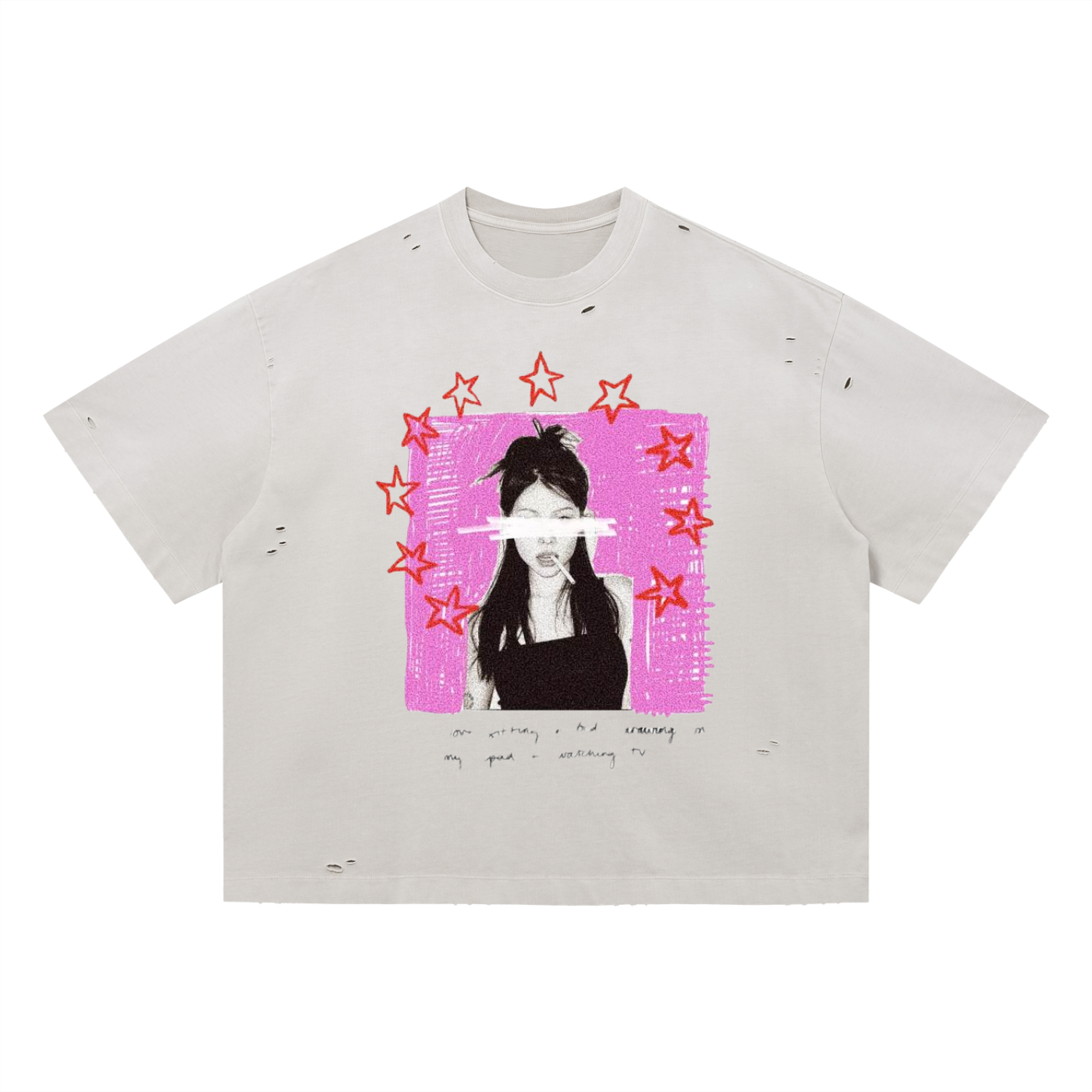 Vintage Washed Distressed Boxy Oversized T-Shirt