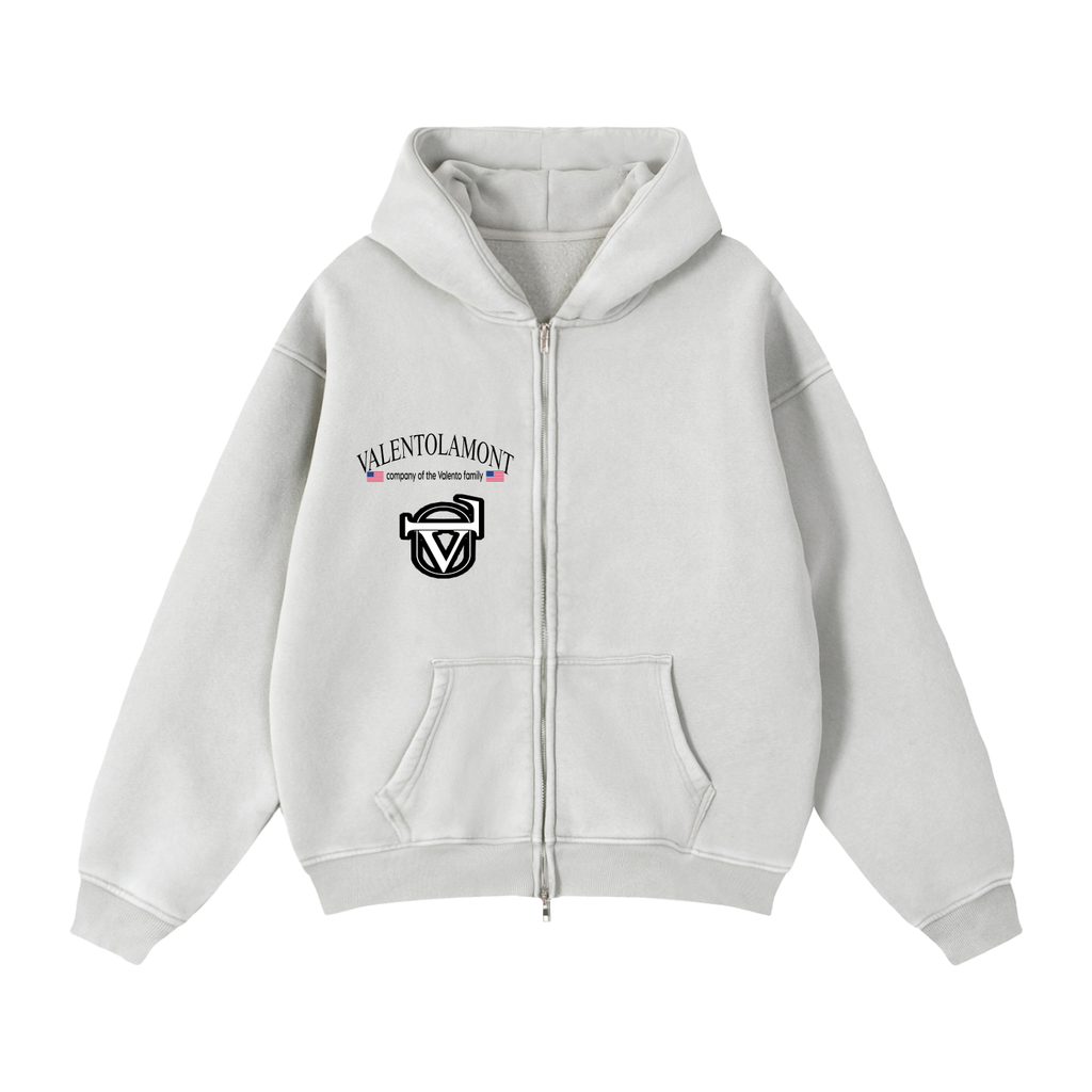 Zip-Through Boxy Fleece Hoodie