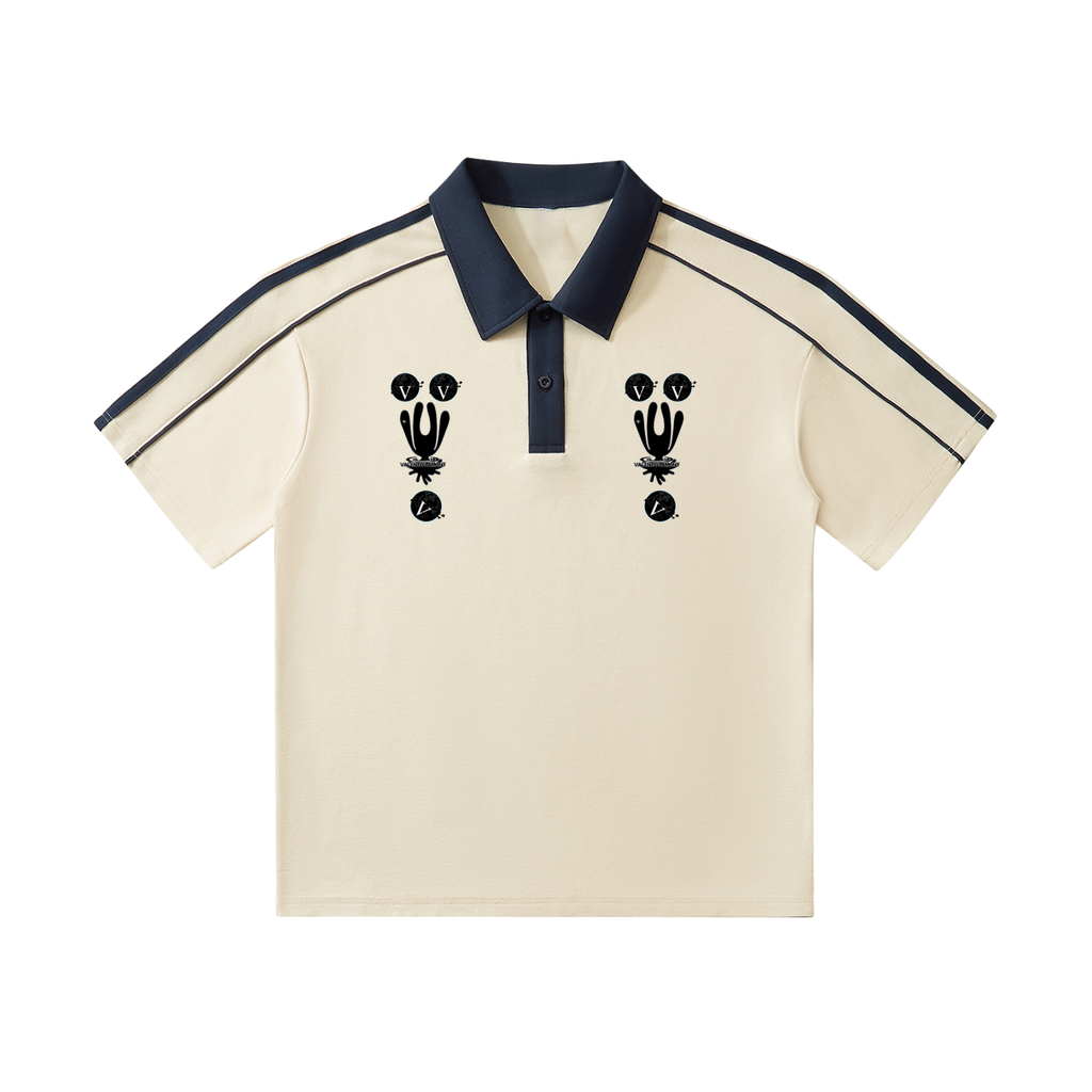 Contrast Collar Short-Sleeve Polo Shirt