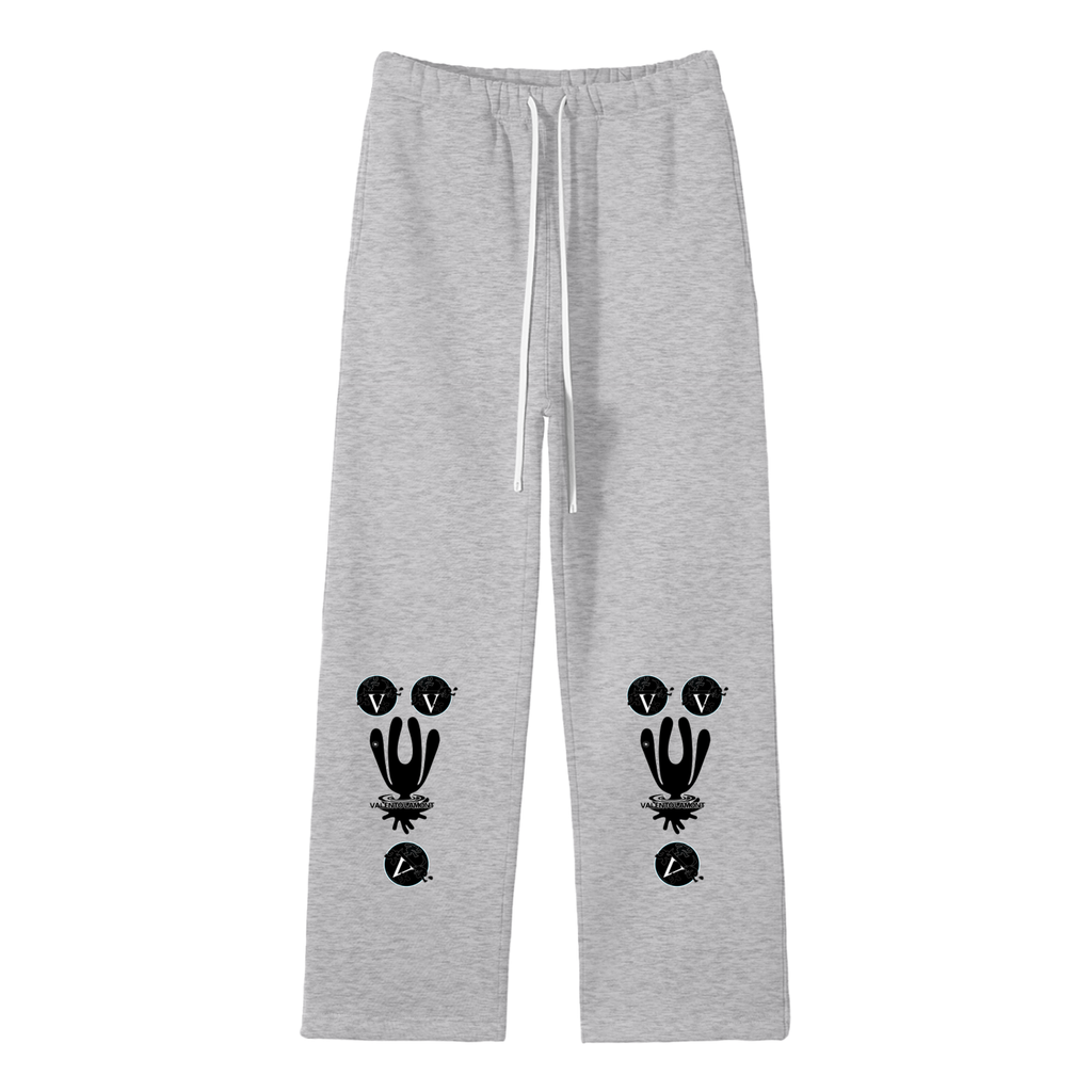 Streetwear Unisex Solid Color Fleece Straight Leg Pants
