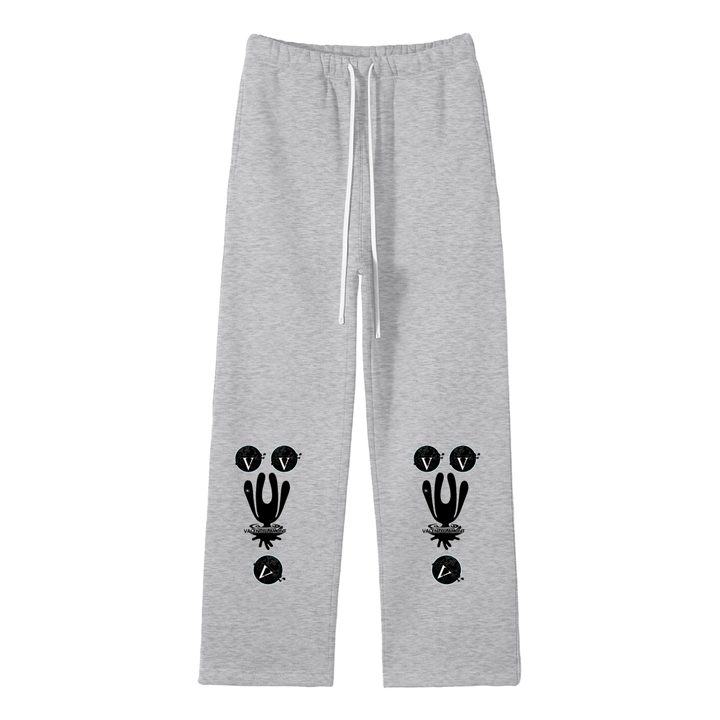 Streetwear Unisex Solid Color Fleece Straight Leg Pants