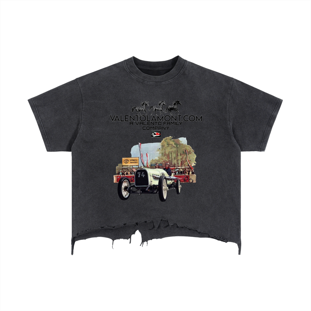 Vintage Wash Boxy Distressed Hem T-Shirt