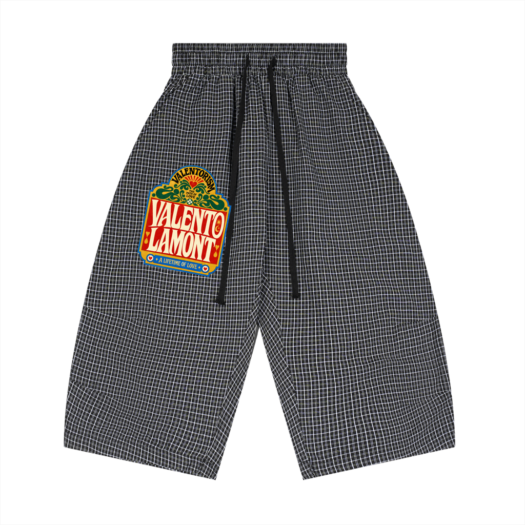Unisex Plaid Loose Capri Shorts