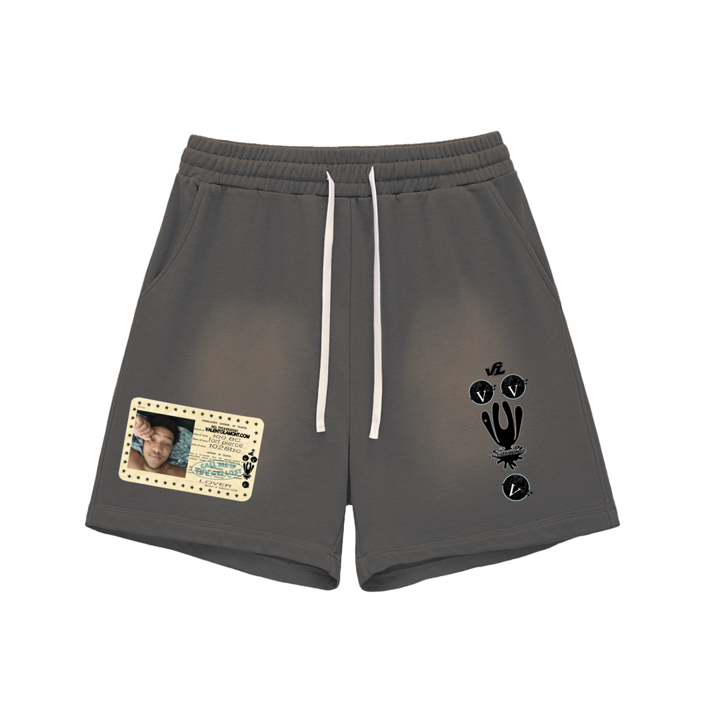 Sun Fade Raw Edge Cotton Shorts