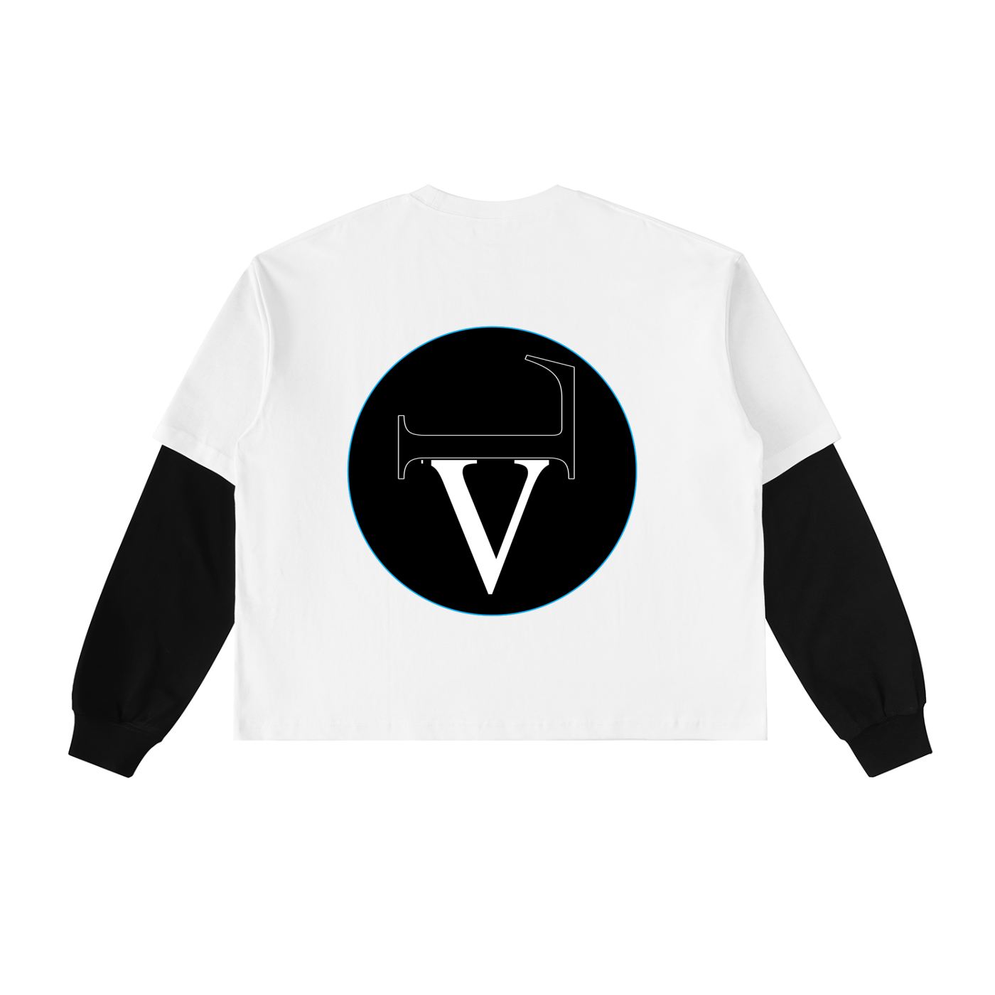 Layered Contrast Sleeve Cotton T-Shirt