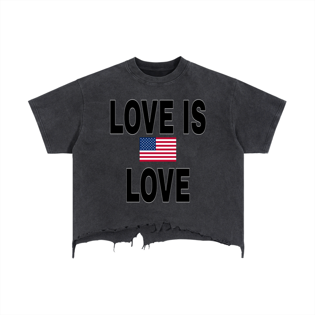 Vintage Wash Boxy Distressed Hem T-Shirt