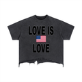 Vintage Wash Boxy Distressed Hem T-Shirt