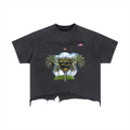 Vintage Wash Boxy Distressed Hem T-Shirt