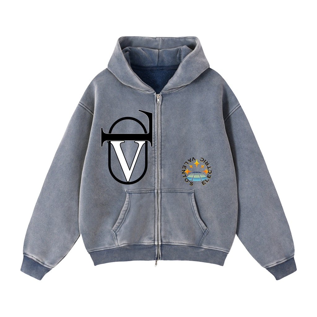 Zip-Through Boxy Fleece Hoodie