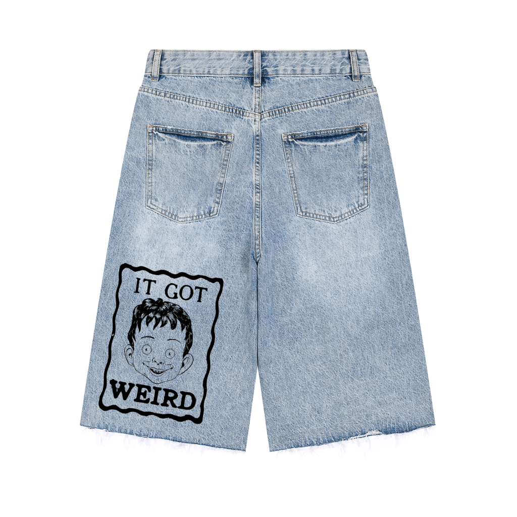 LAMONT Vintage Wide Leg Denim Shorts