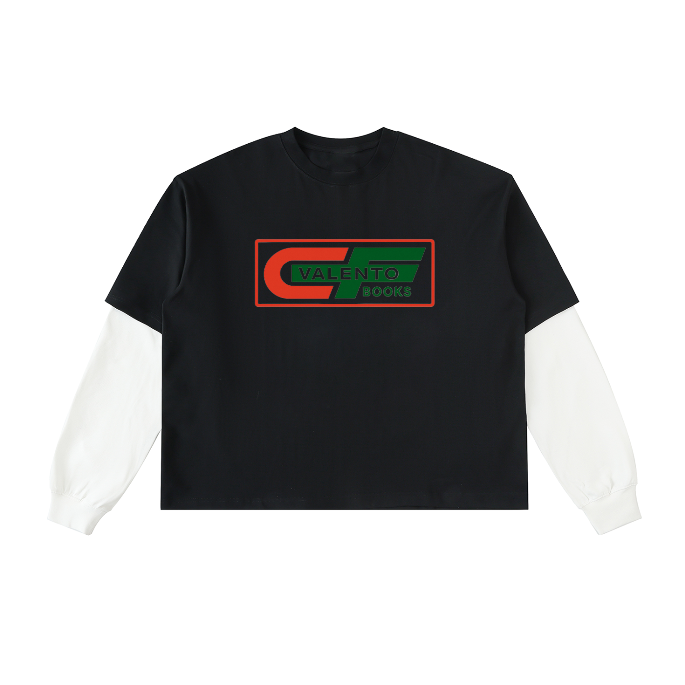 Layered Contrast Sleeve Cotton T-Shirt
