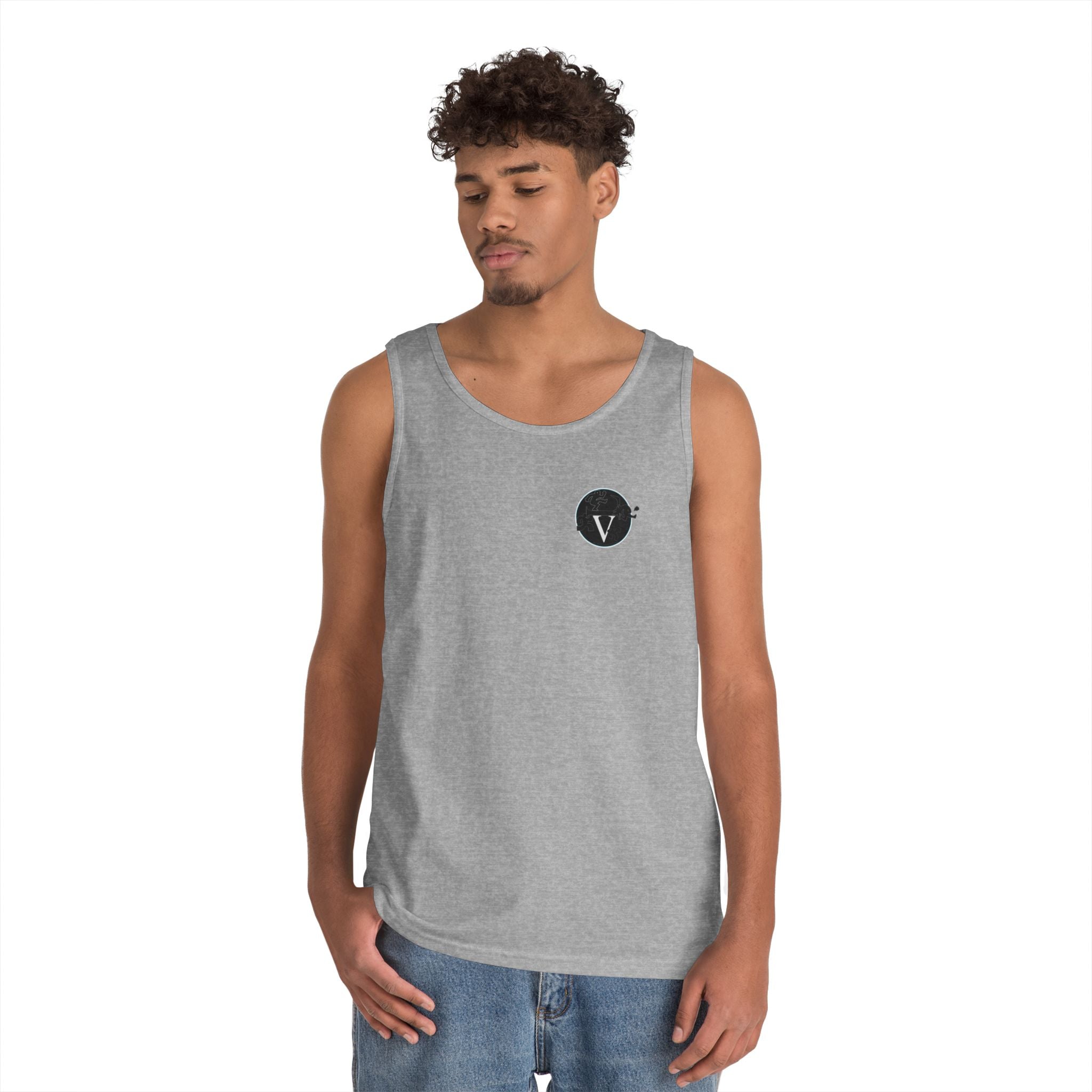 Unisex Heavy Cotton Tank Top with Minimalist Design, Casual Summer Wear, Everyday Essential, Gym Workout, Layering Piece