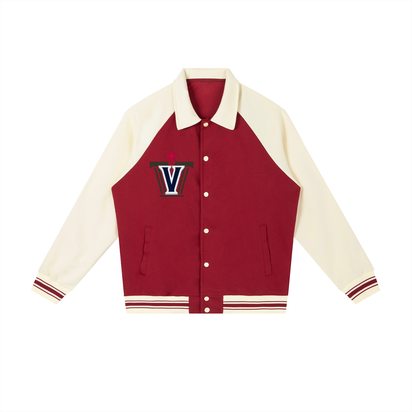 Contrast Raglan Sleeve Baseball Jacket