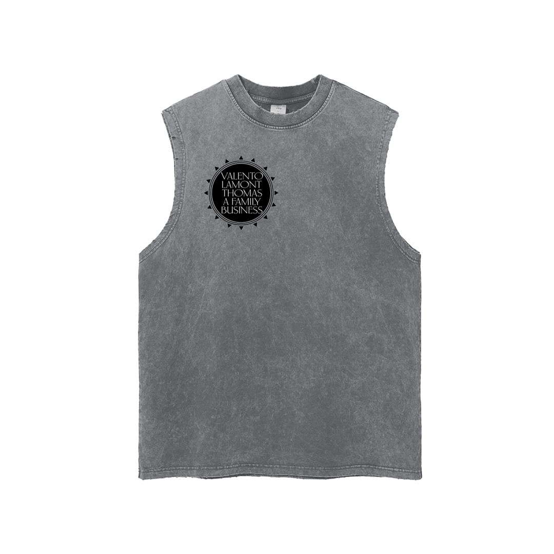 Snow Washed Frayed Hem Tank Top