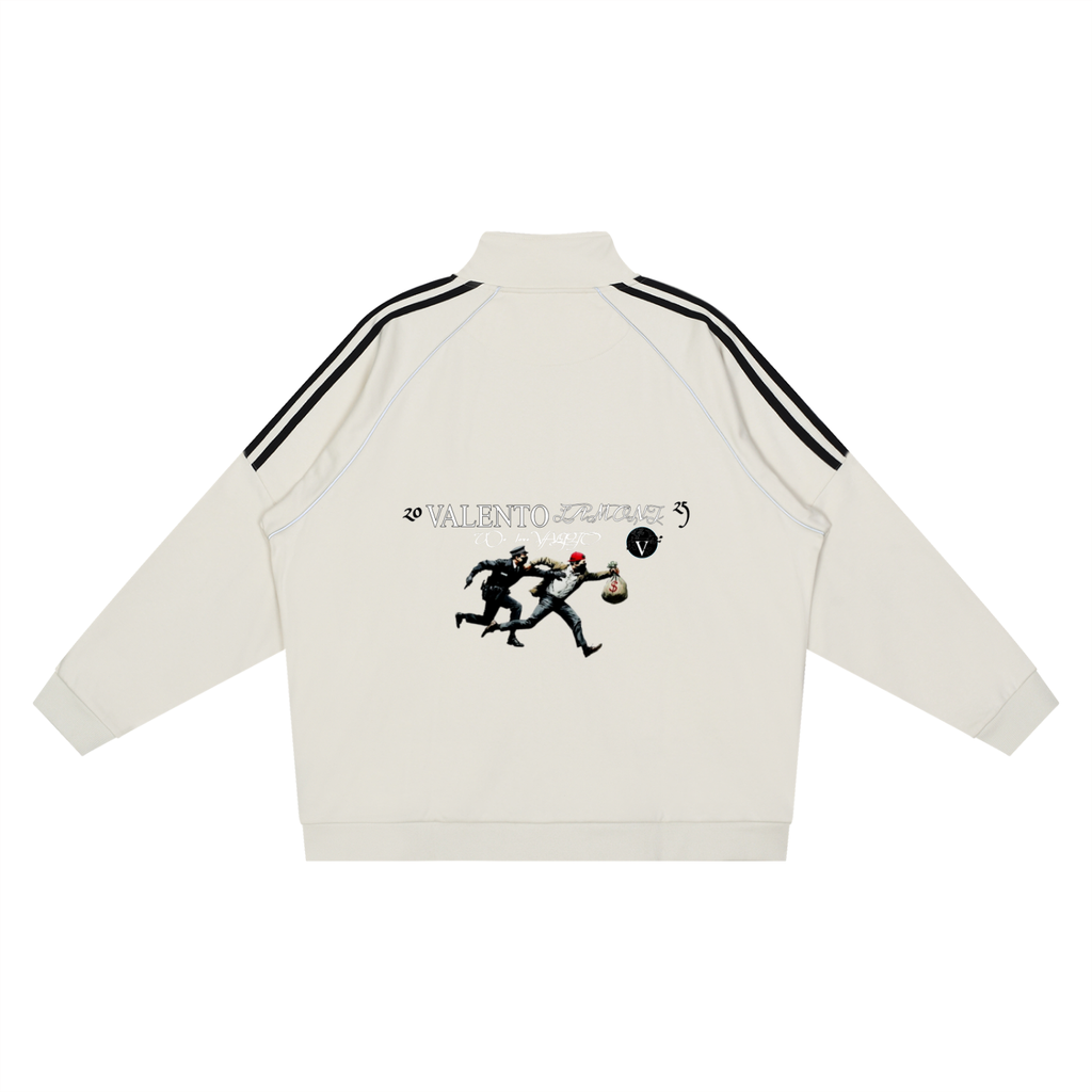 Reflection Striped Raglan Sleeve  Jacket