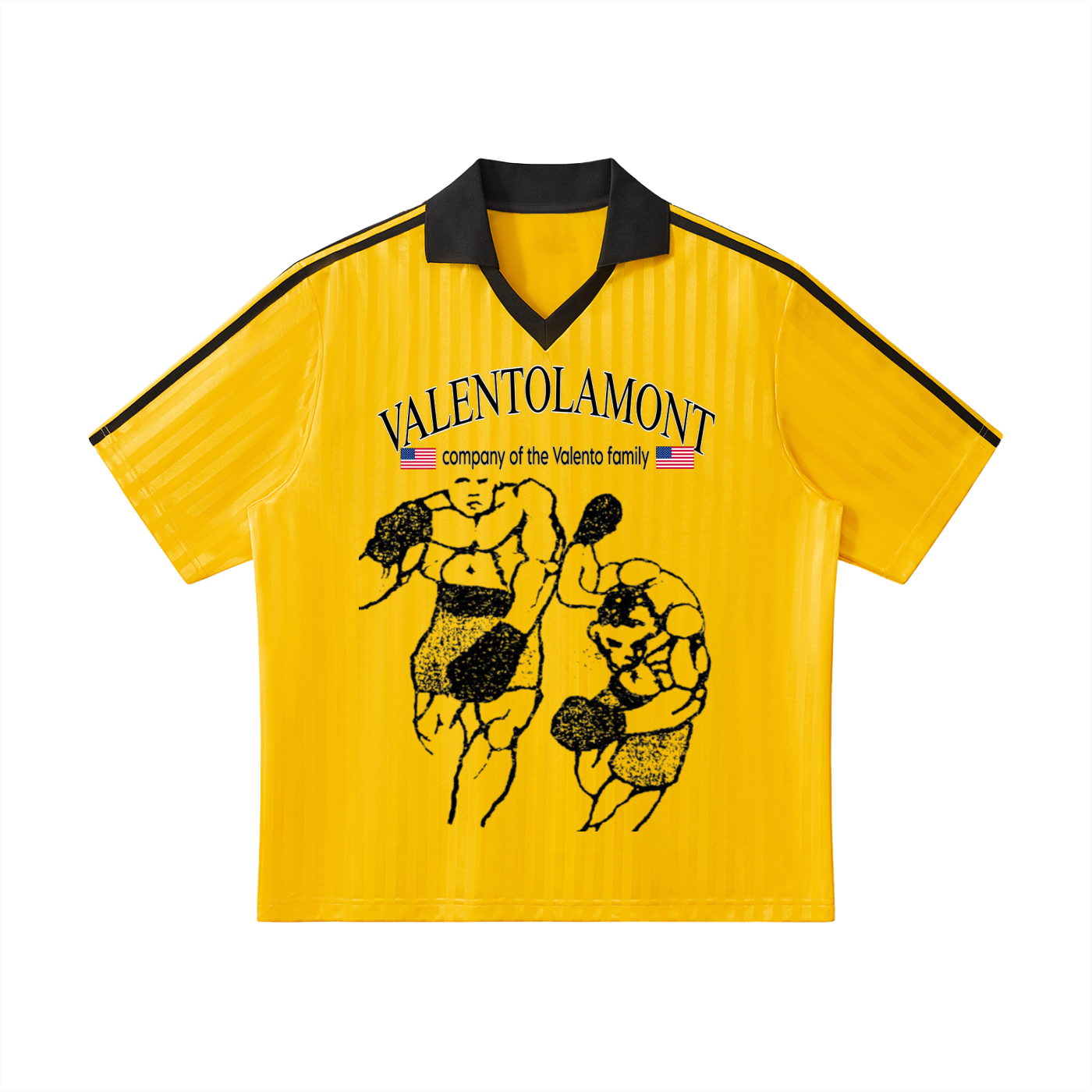 Contrast Collar Striped Soccer Jersey