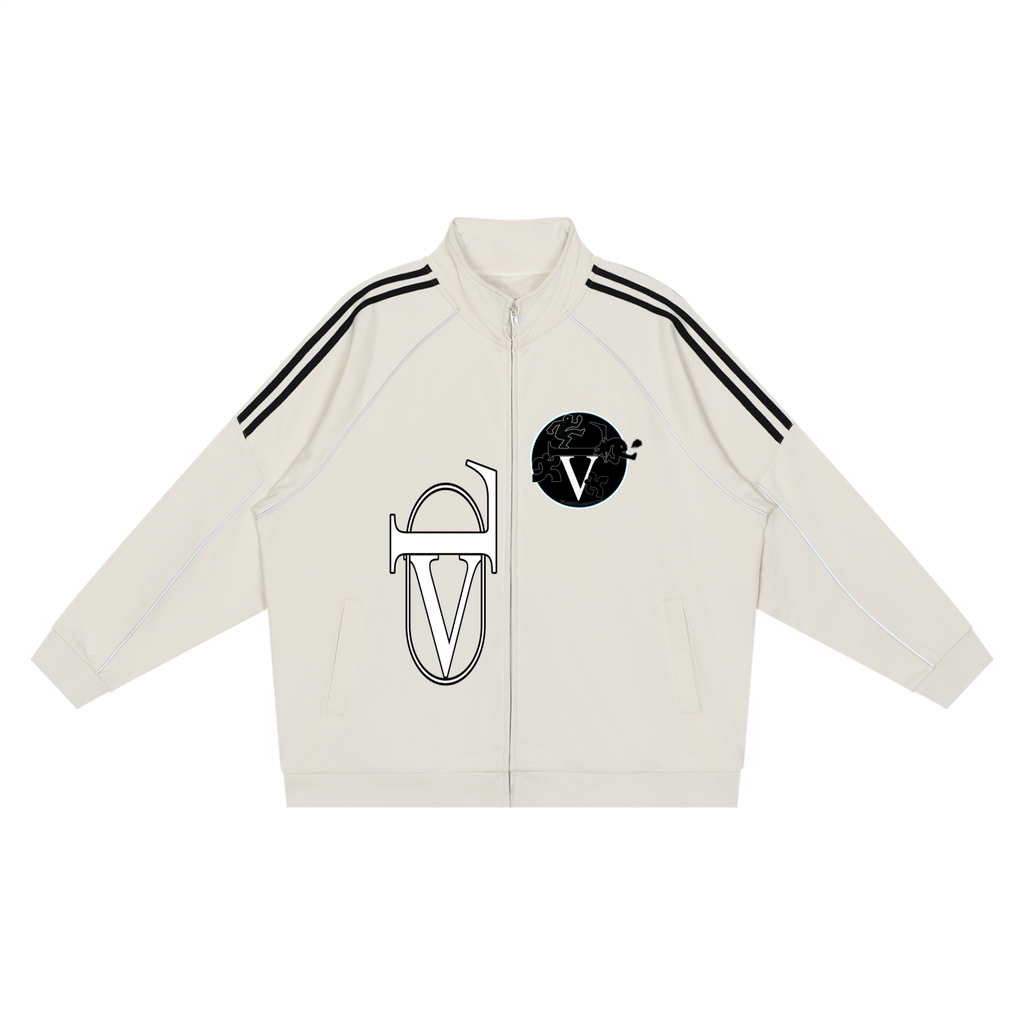 Reflection Striped Raglan Sleeve  Jacket