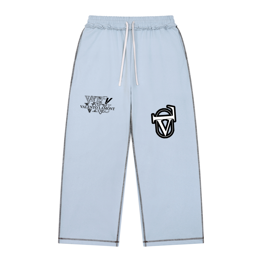 V Raw Edge Topstitch Sweatpants