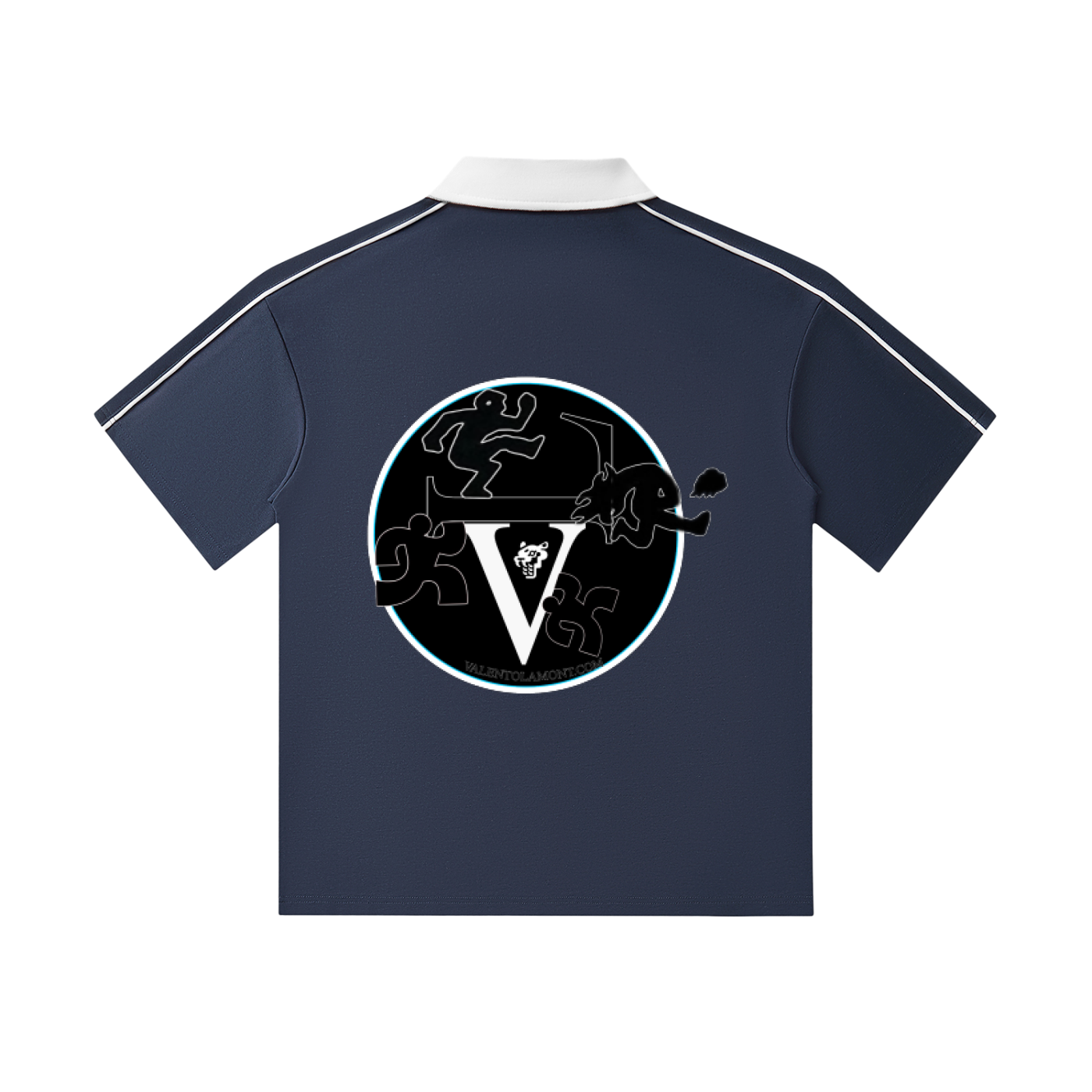 Contrast Collar Short-Sleeve Polo Shirt