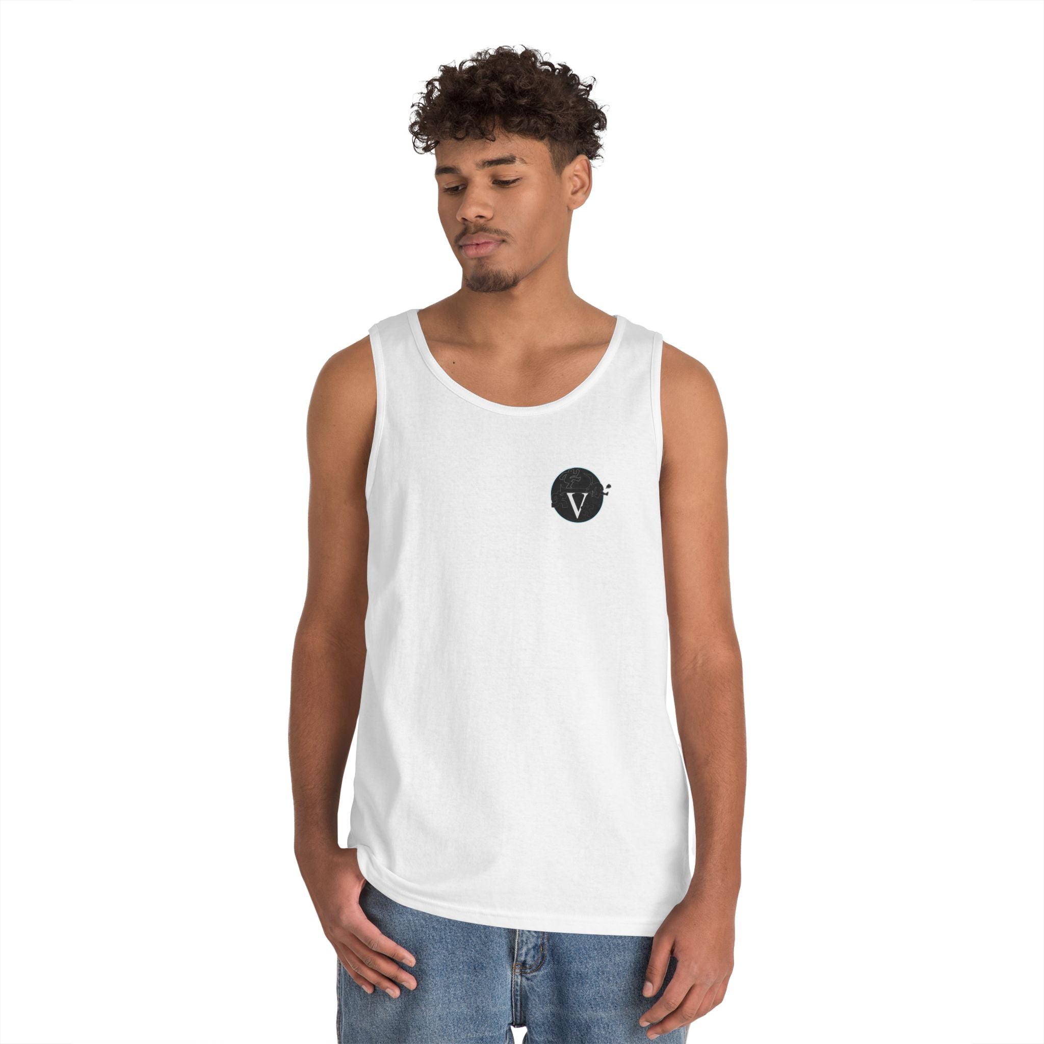 Unisex Heavy Cotton Tank Top with Minimalist Design, Casual Summer Wear, Everyday Essential, Gym Workout, Layering Piece