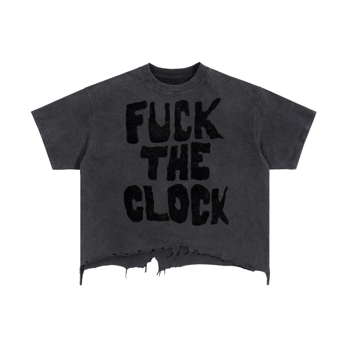 Vintage Wash Boxy Distressed Hem T-Shirt