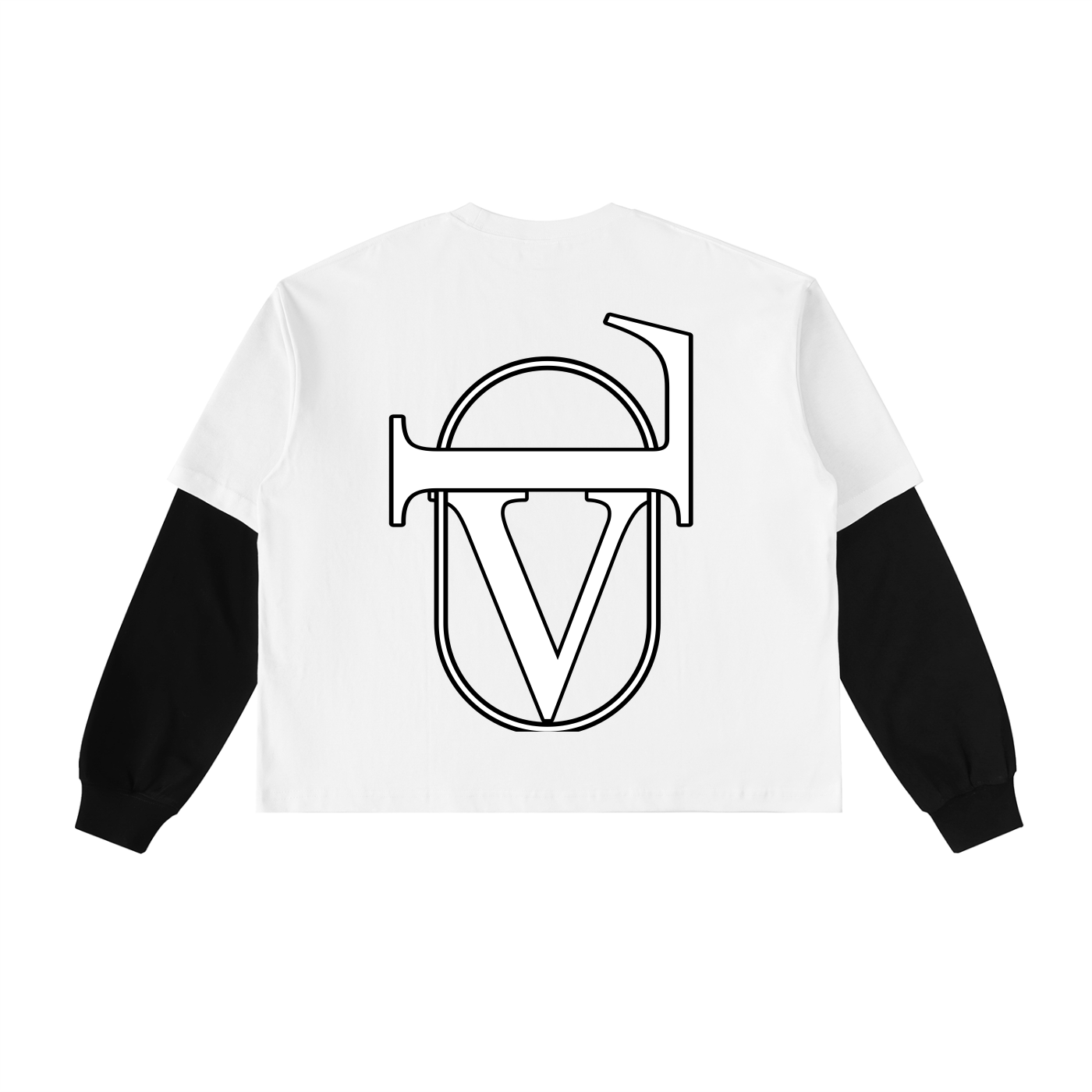 Layered Contrast Sleeve Cotton T-Shirt