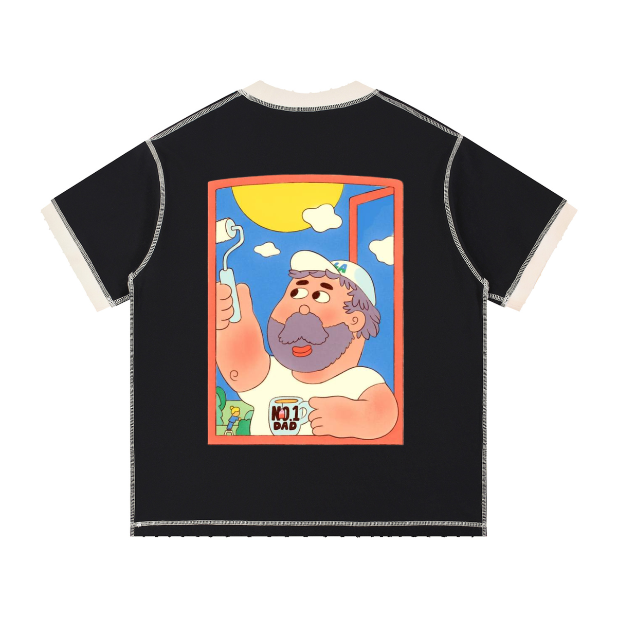 V Contrast-Stitched Ringer T-Shirt