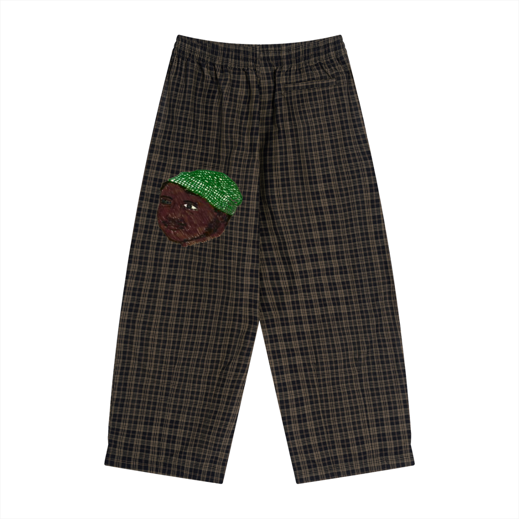 Unisex Plaid Wide Leg Pants