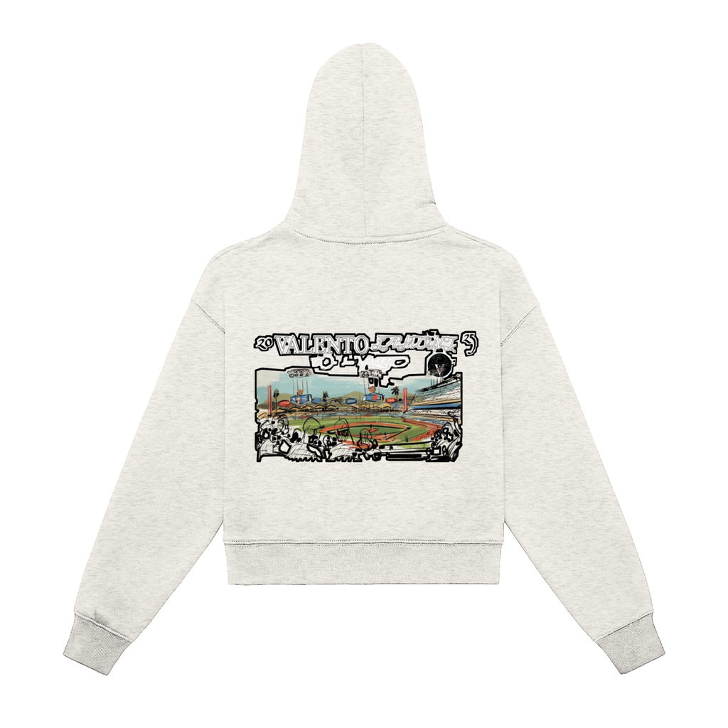 Fleeced Zip-Up Cropped Hoodie