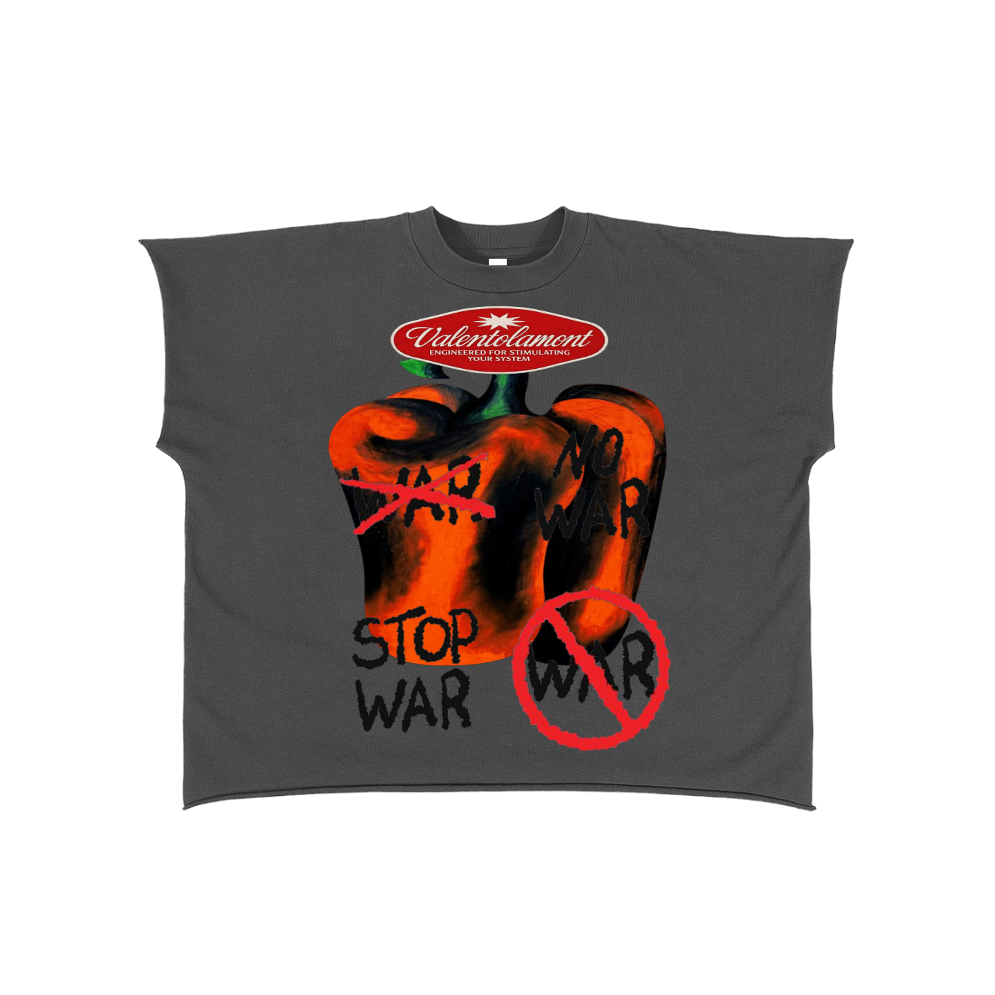 Raw Edge Boxy Non-Shrink T-Shirt