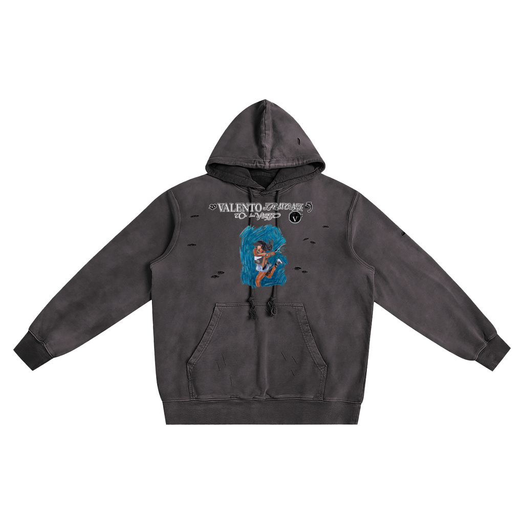 Heavyweight Pure Cotton Hand-Frayed Monkey Washed Hoodie