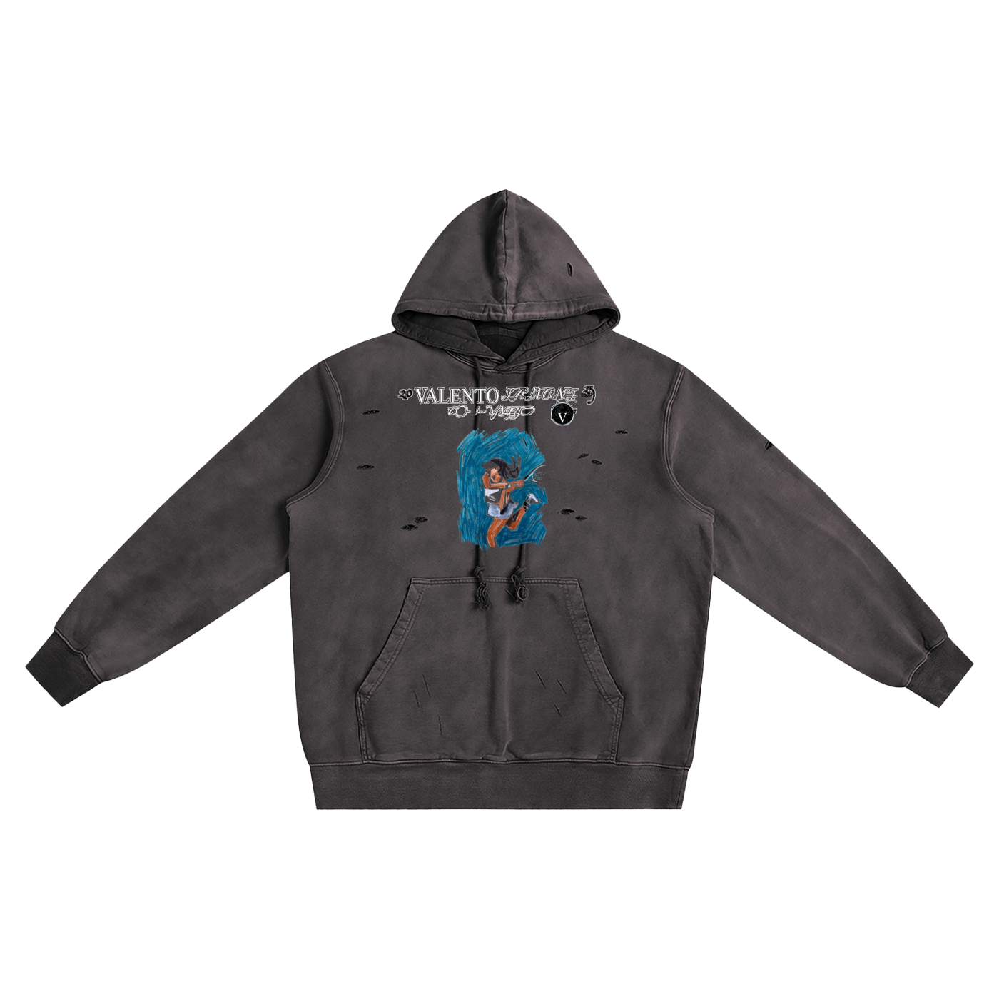 Heavyweight Pure Cotton Hand-Frayed Monkey Washed Hoodie