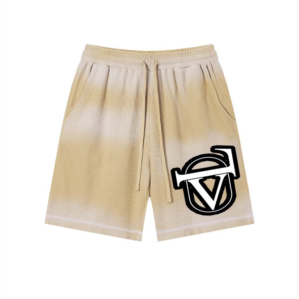 Unisex Sunfade Waffle Raw Hem Shorts
