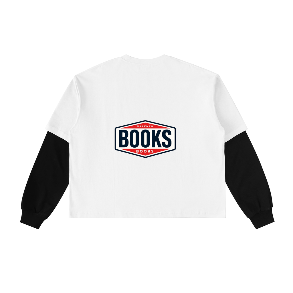 Layered Contrast Sleeve Cotton T-Shirt