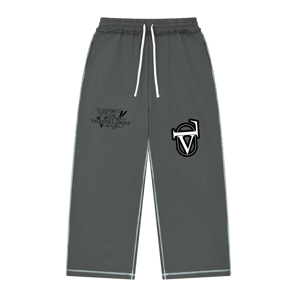 V Raw Edge Topstitch Sweatpants