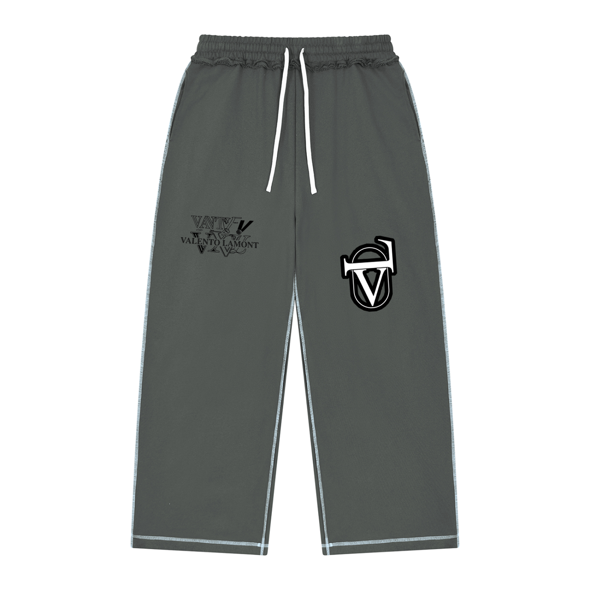 V Raw Edge Topstitch Sweatpants