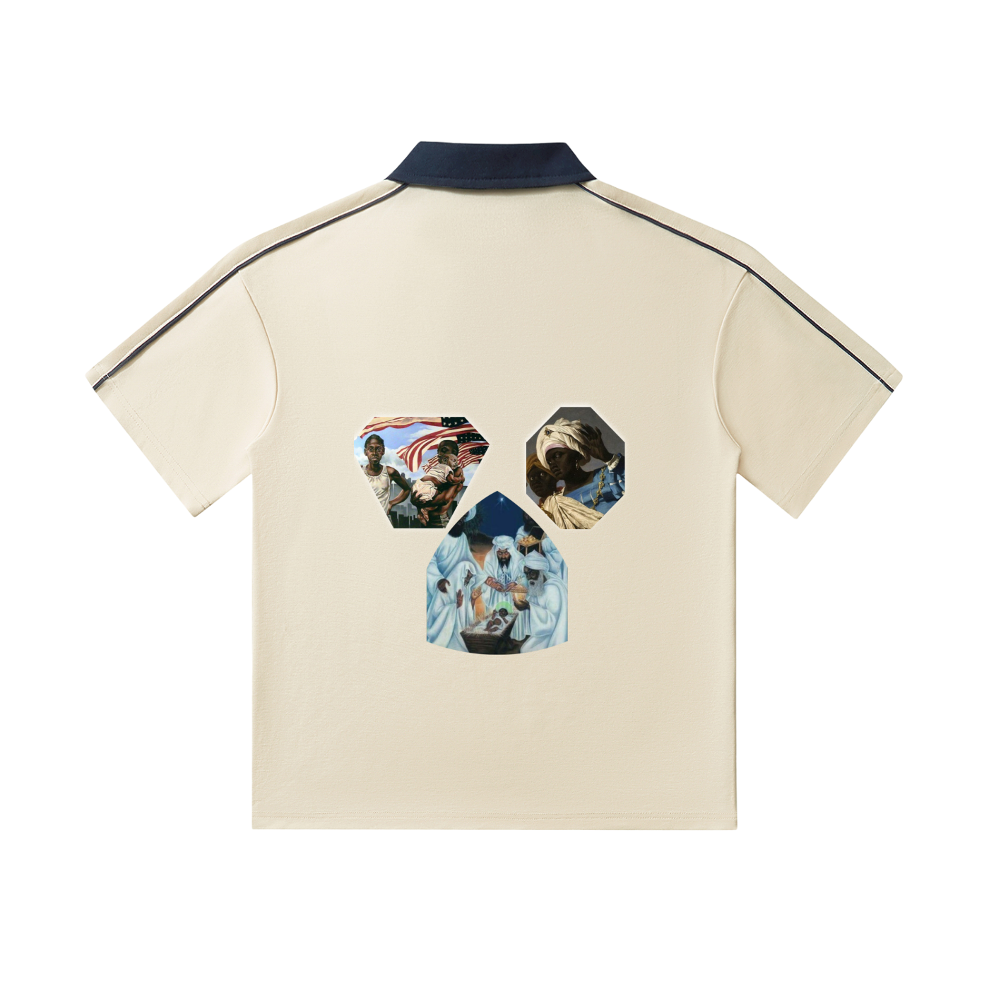 Contrast Collar Short-Sleeve Polo Shirt