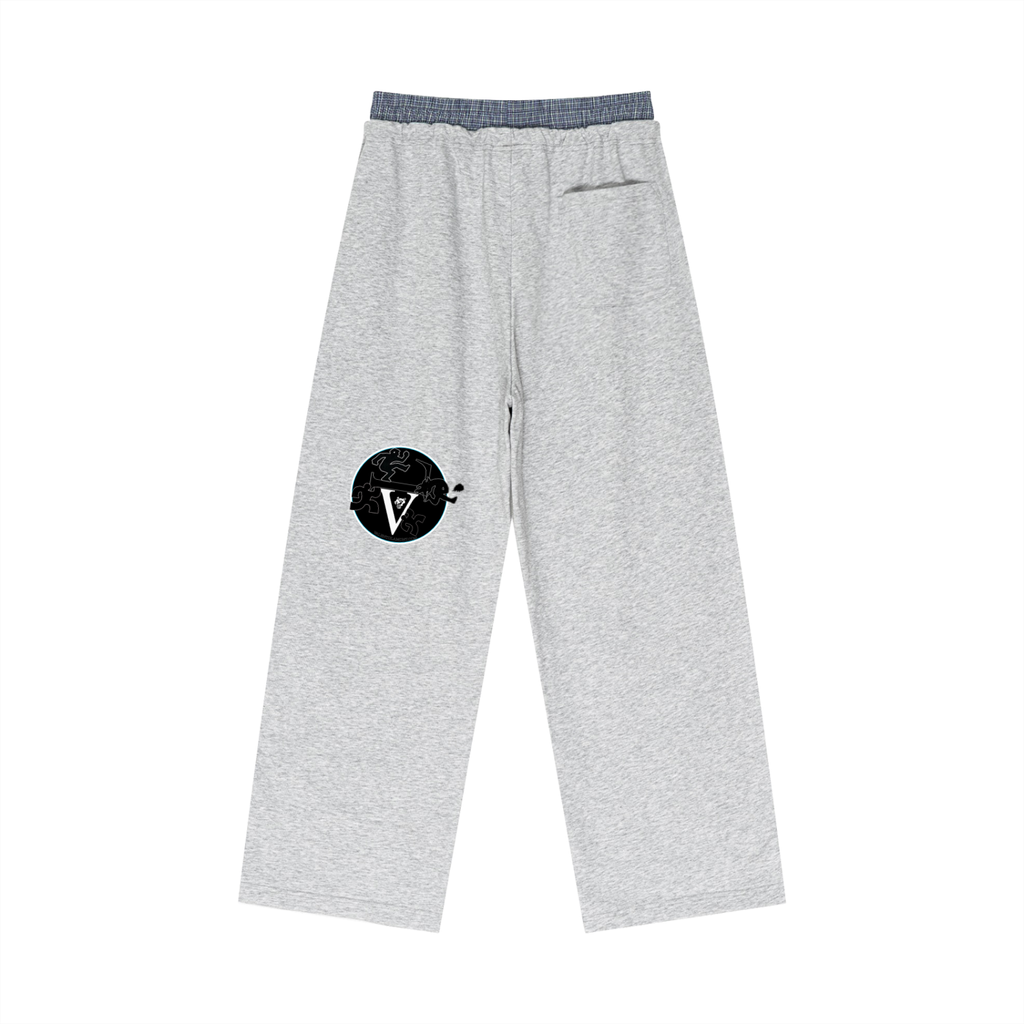 Plaid Contrast Waist Pants