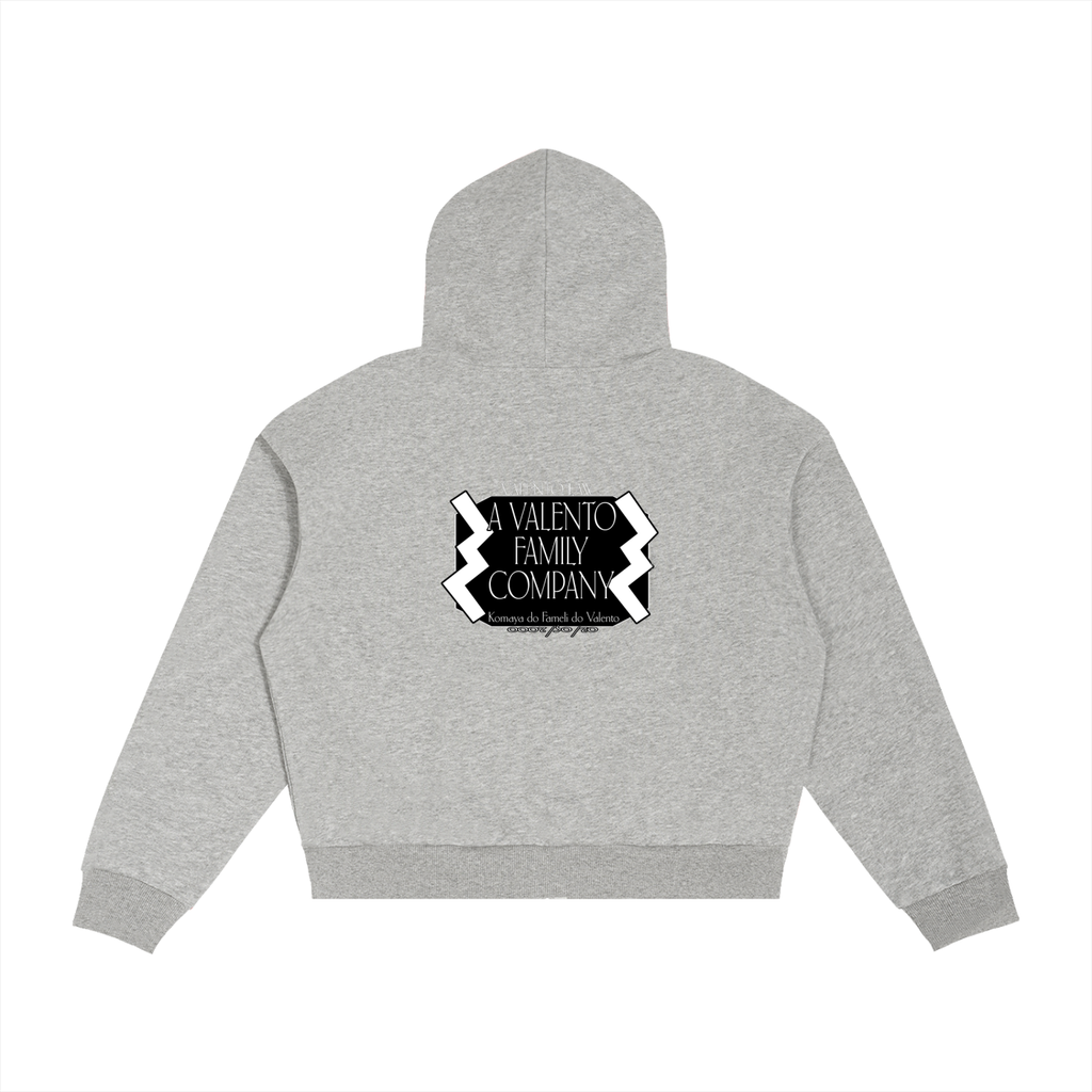 Contrast Plaid Boxy Zip Hoodie