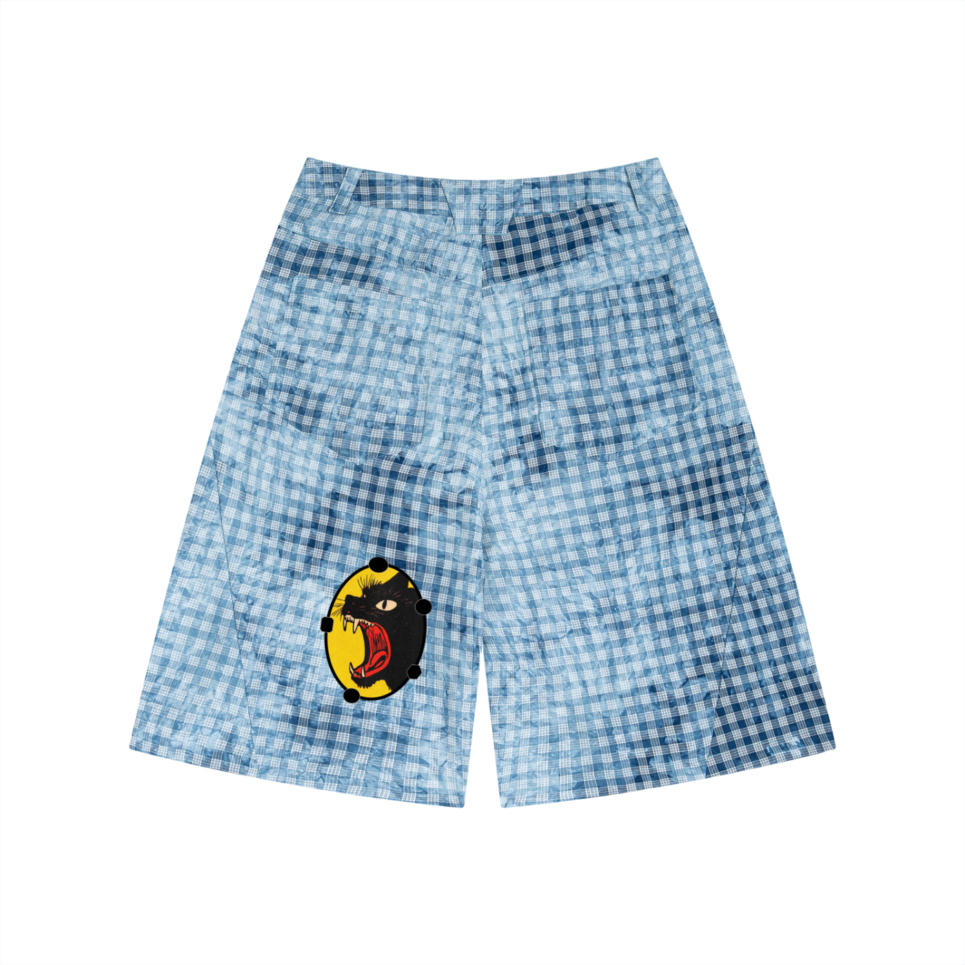 Unisex Vintage Wash Plaid Shorts