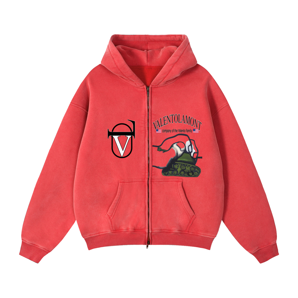 Zip-Through Boxy Fleece Hoodie