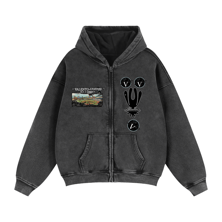 Zip-Through Boxy Fleece Hoodie