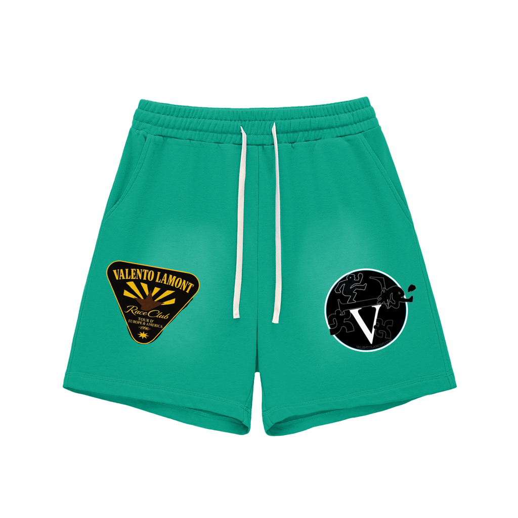 Sun Fade Raw Edge Cotton Shorts