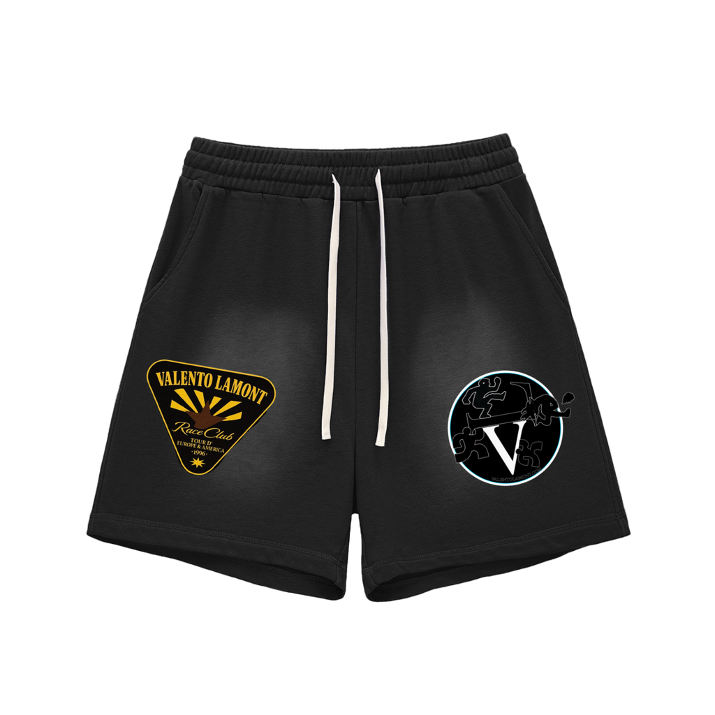 Sun Fade Raw Edge Cotton Shorts