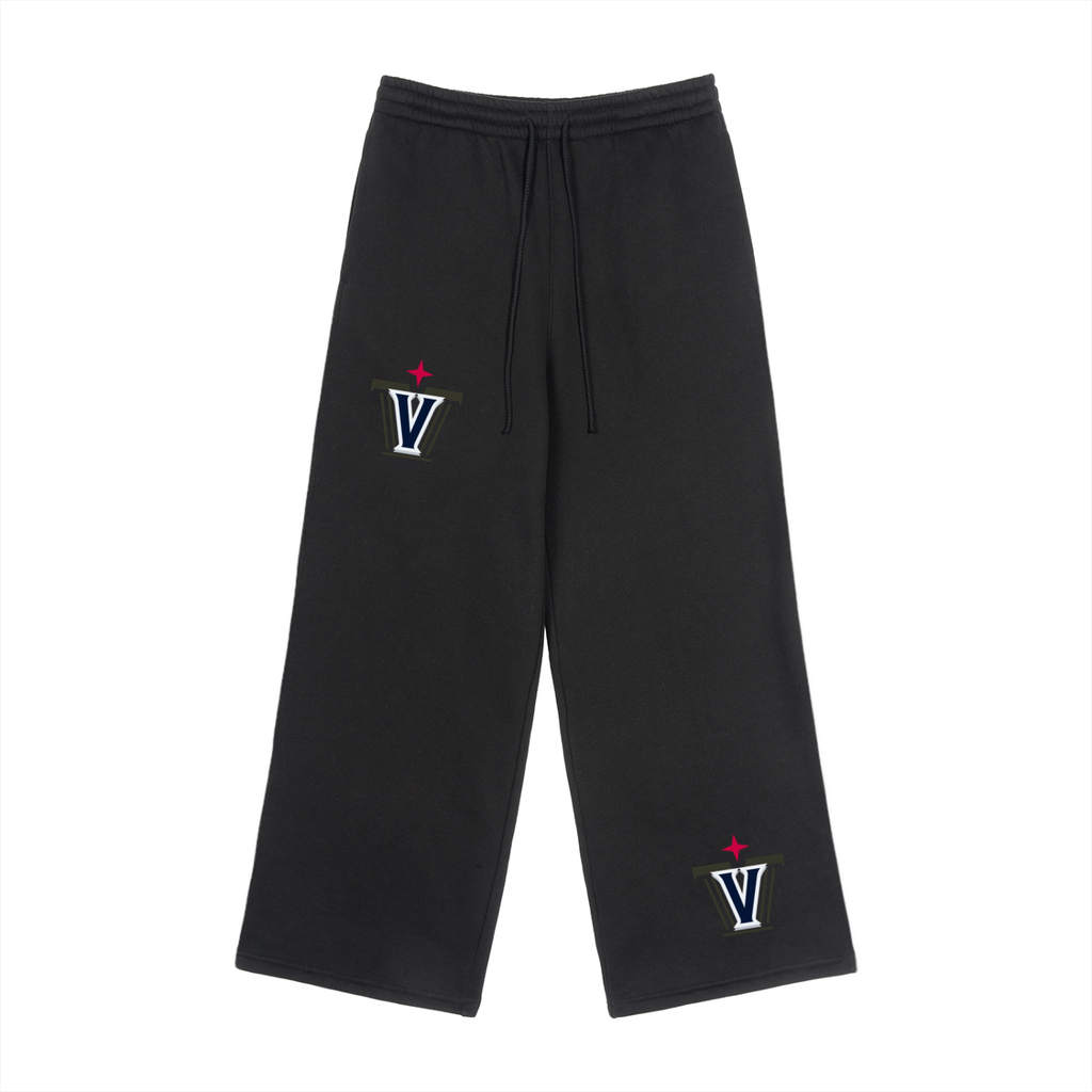 Fleece Drawstring Straight-Leg Sweatpants